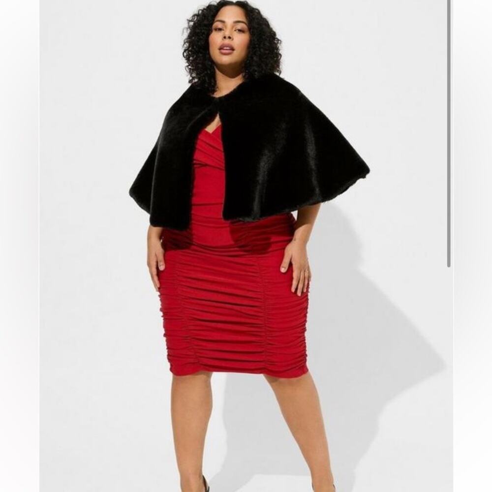 Torrid black Faux Fur Cape